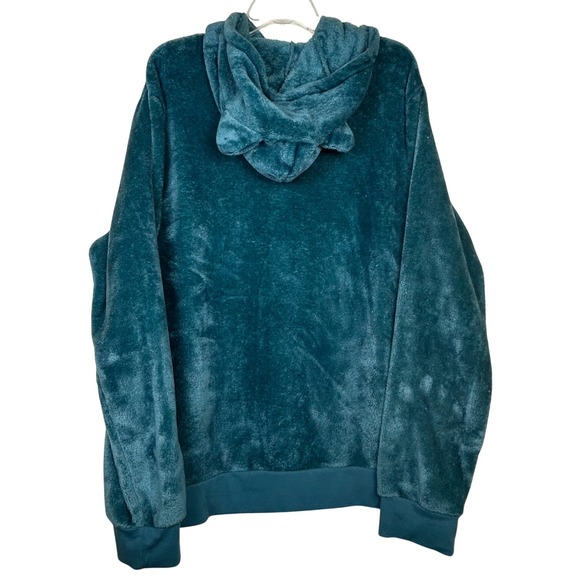 2024 Pokemon Snorlax Plush Velour Hoodie with Ears Teal XL Ears Soft Fleece - Picture 2 of 8